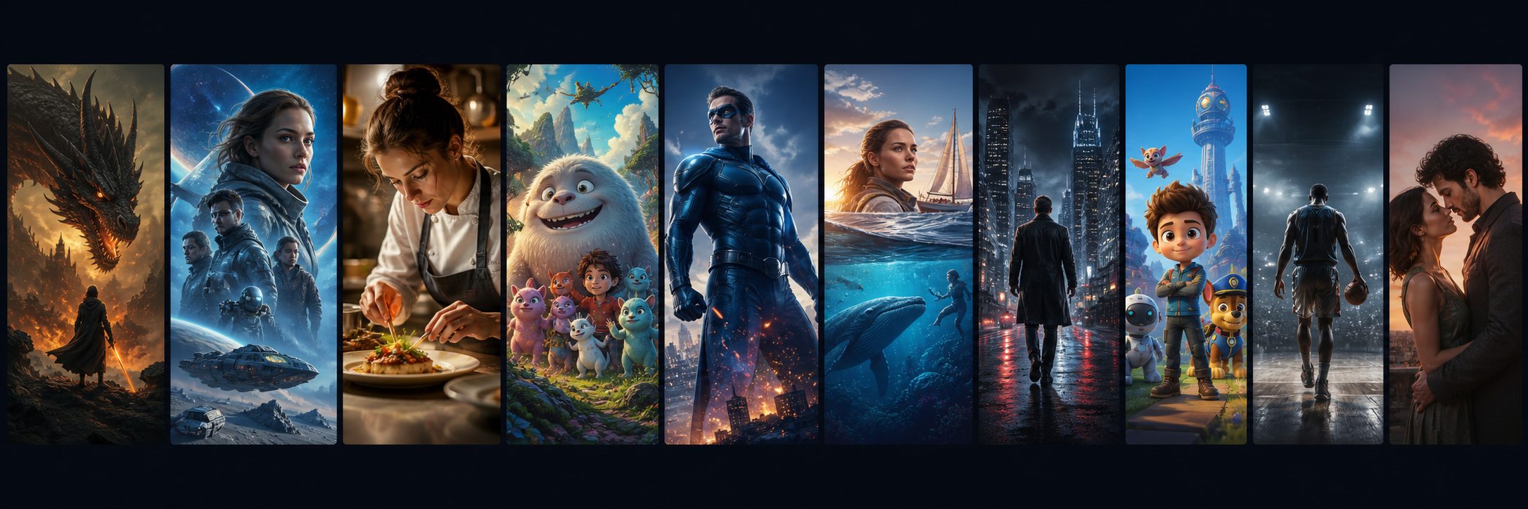 Popular movies and TV series posters